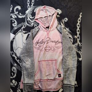 Harley-Davidson Pink and Gray Hoodie